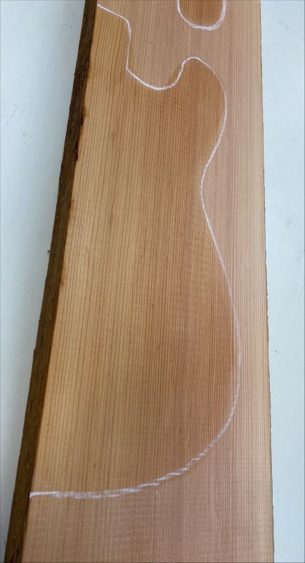 Body Western Red Cedar, 2-pcs grainmatched,  Unique Piece #051